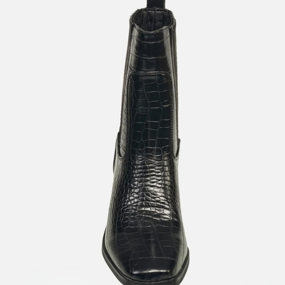 NEW H by Halston Black Western Ankle Booties Chunky Heel Boots/Booties - Picture 2 of 7